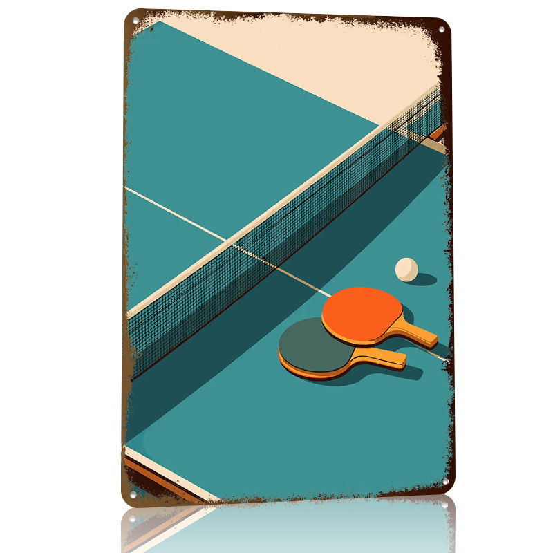 탁구 정물화 일러스트 3D 질감 금속 포스터 맞춤형 벽 - Table Tennis Illustration 리뷰 및 가격