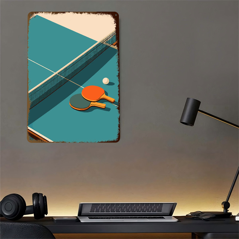 탁구 정물화 일러스트 3D 질감 금속 포스터 맞춤형 벽 - Table Tennis Illustration 리뷰 및 가격