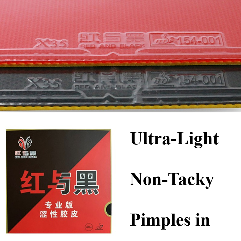 빨간색과 검정색 X35 탁구 고무 시트 초경량 무점착  - Table Tennis Rubber 리뷰 및 가격